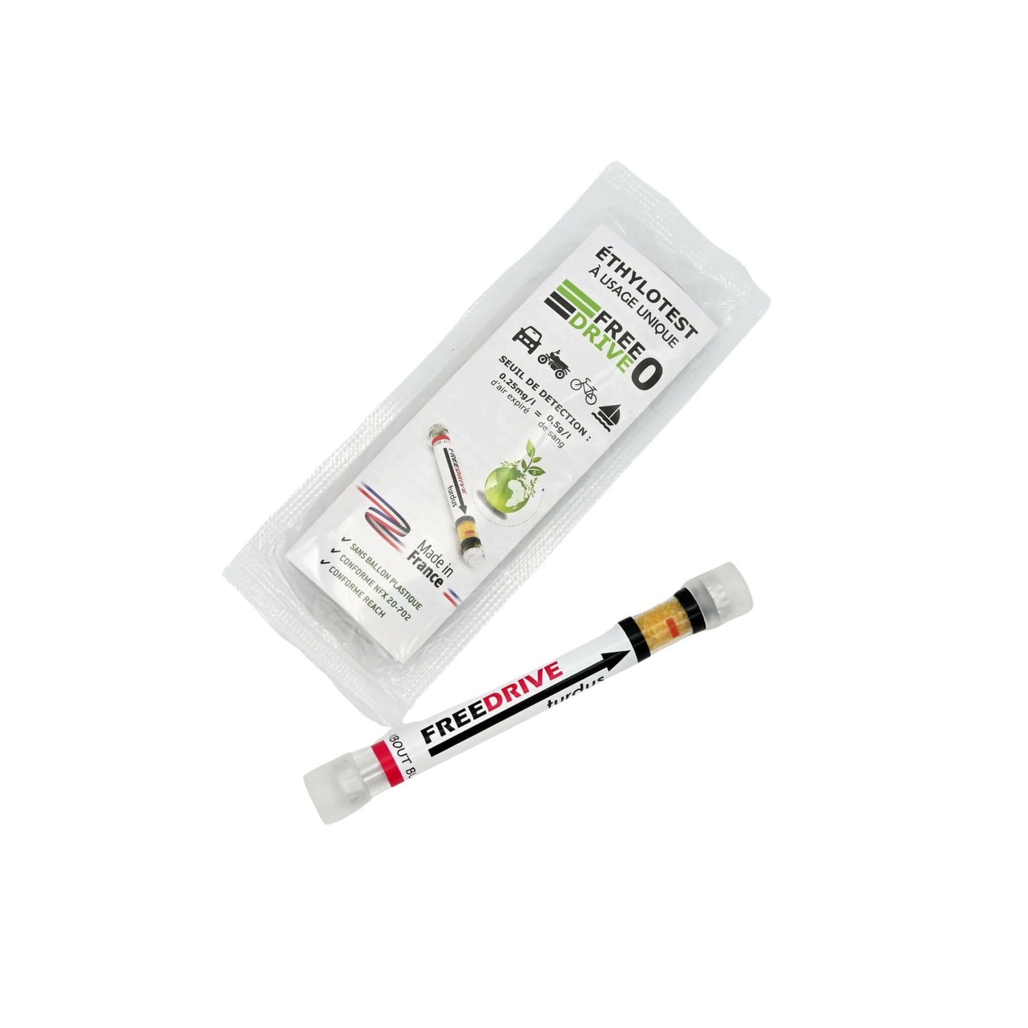 Éthylotest sans ballon FREEDRIVE – test d’alcoolémie fiable et écologique fabriqué en France, prévention routière et sécurité au volant AMA Prévention